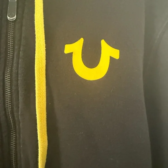 True Religion Black and Yellow Hoodie size S - Picture 4 of 9